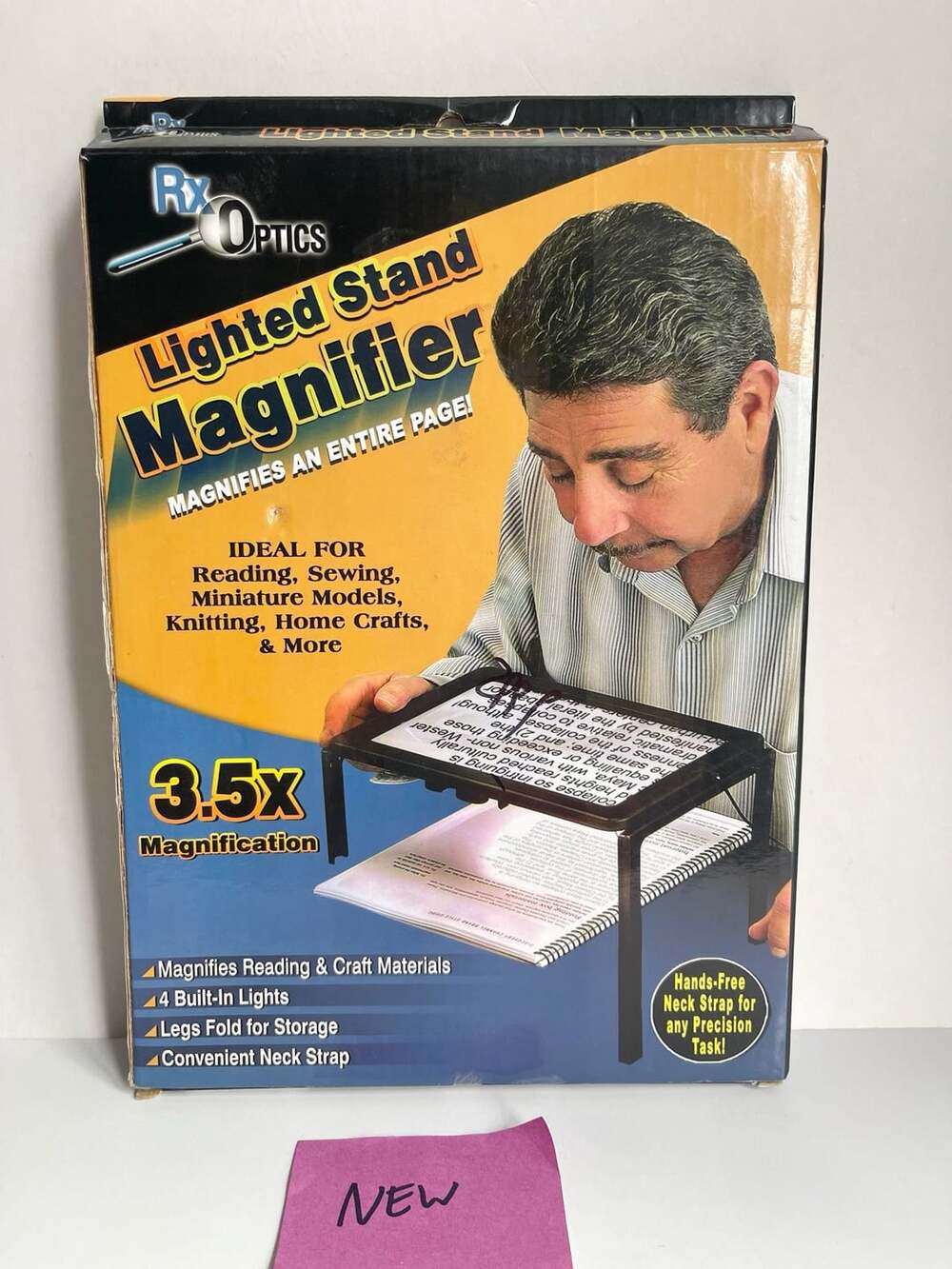 Rx Optics Lighted Stand Magnifier 3.5x Magnification with Neck Strap